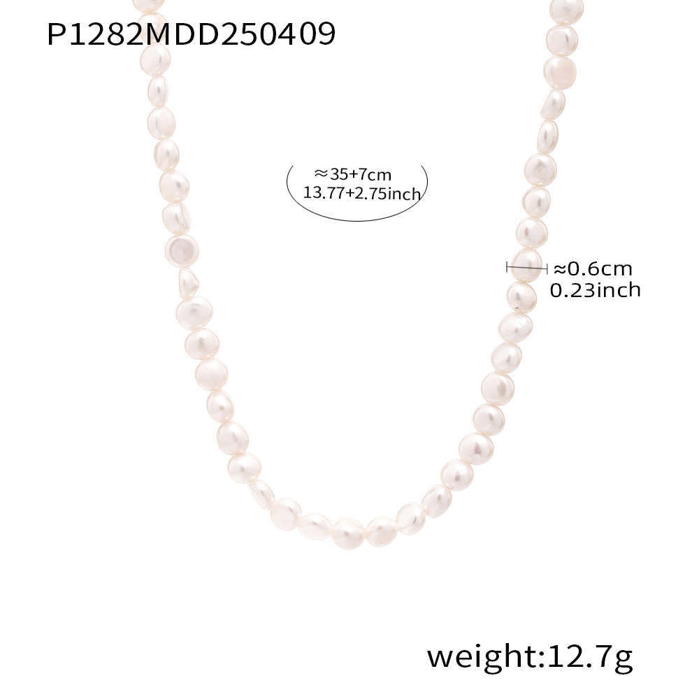 Natuurlijke Zoetwaterparel Ketting Dames Luxe Roestvrij Staal Vergulde 18K Schelp Hanger Ketting Dames Charme Sieraden: Goud-kleur