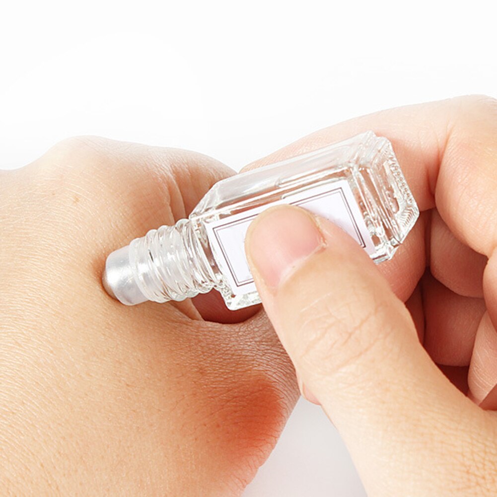 Mini Glazen Parfumflesjes Lege Cosmetische Essentiële Olie Container Draagbare Reizen Essentiële Olie Flessen met Stalen Bal Roller