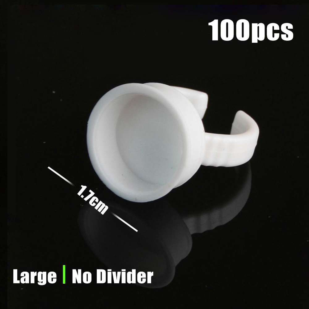 Anillos de pegamento para pigmento Microblading, soporte para tinta de tatuaje S/M/L, accesorios de maquillaje para cejas, tazas de pegamento para extensión de pestañas, 100/1000 Uds.: Rojo