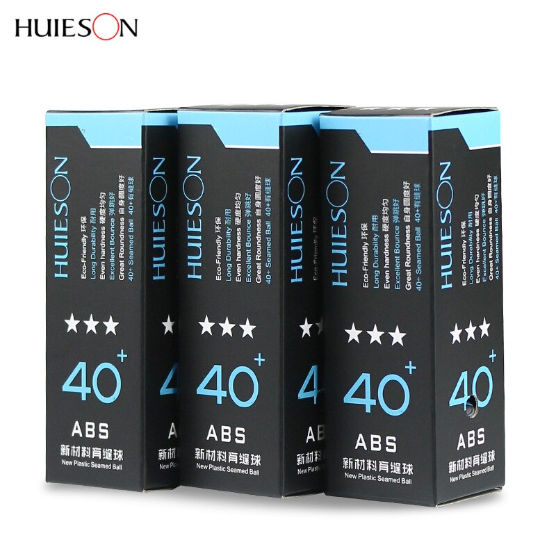 Huieson 3 st/pack plast pingisboll 40+mm 3 stjärnigt material abs bordtennisbollar bordtennistillbehör