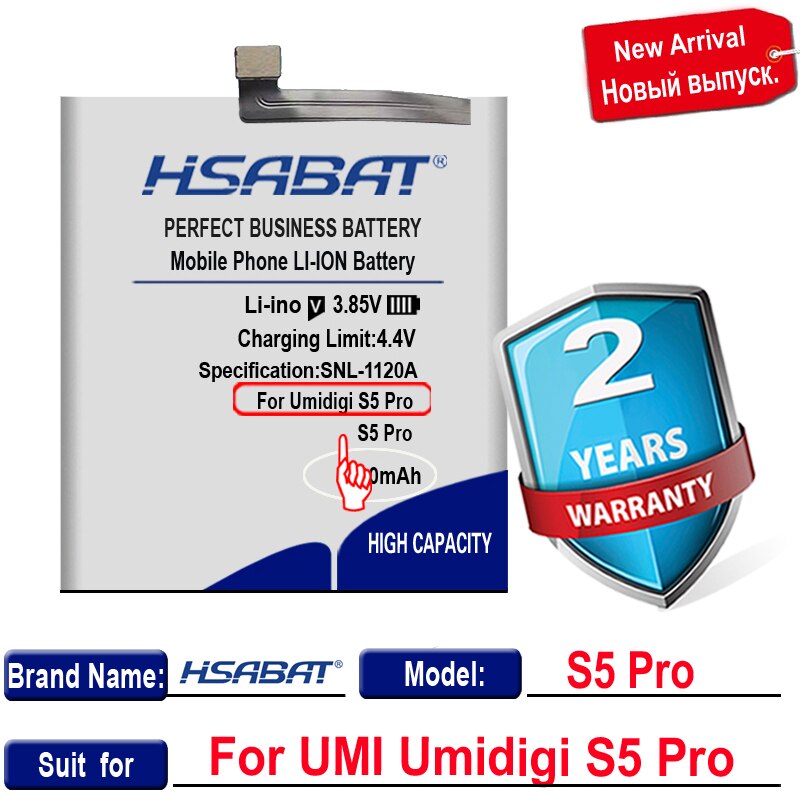 Akumulator HSABAT S5 zawodowiec 5200mAh robić baterii UMI Umidigi S5 zawodowiec