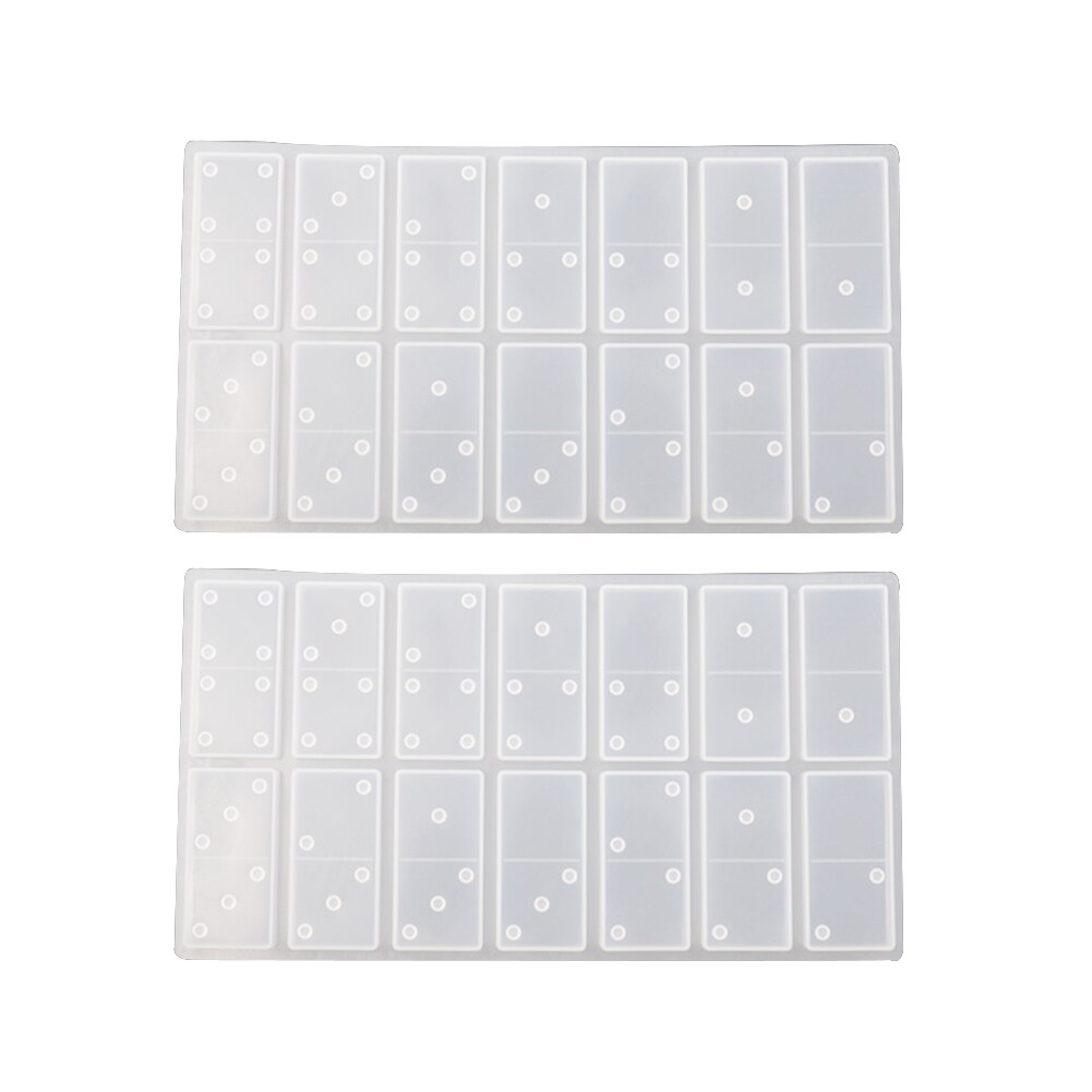 Moldes de silicona de dominó hechos a mano, cabujones para hacer tableros, manualidades, dijes, decoración, 2 uds.: Default Title