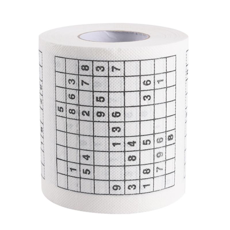 2 couches Durable Sudoku Jeu Wc Sur Tissu Imprimé Rouleau de Papier Hygiénique Bon Jeu de Puzzle Pour Enfants Nouveauté Offre Spéciale