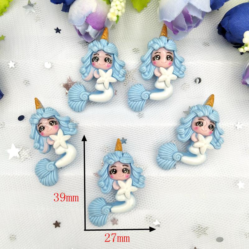 5pz Misto Della Resina Unicorno Mermaidl Accessori di Riempimento Pendenti E Ciondoli per I Bambini di Modellazione melma Mestiere Della Resina Argilla Fai Da Te kit di Accessori: 5pezzi C