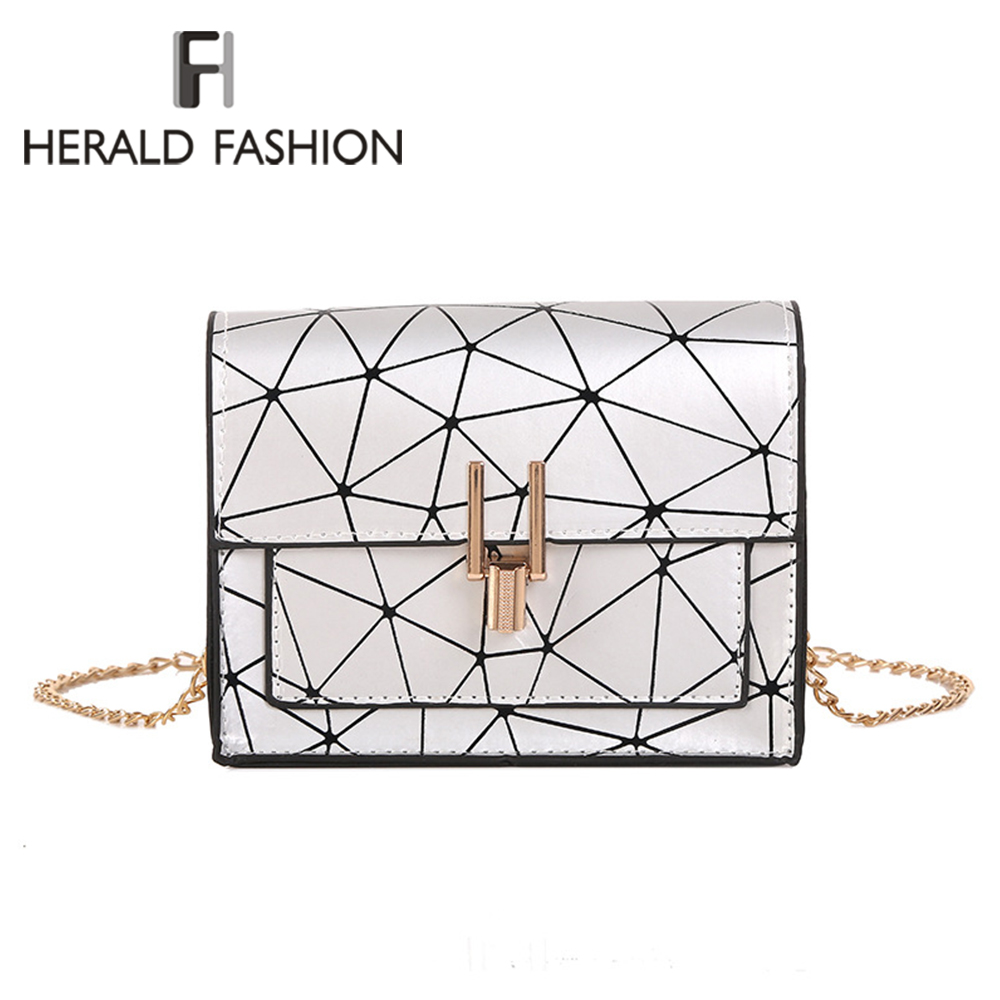 Herold Frauen PU Leder Messenger Taschen Damen Luxus Handtasche frauen Kette Party Weibliche Schulter Taschen