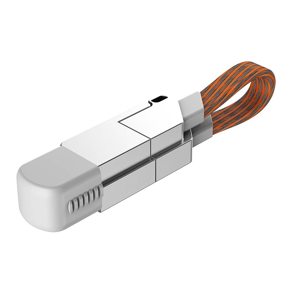 Nøglering multi-opladerkabel kort hurtigoplader  pd 60w multistik kabel 4 in 1 usb a/c til type c opladerledning: Blå