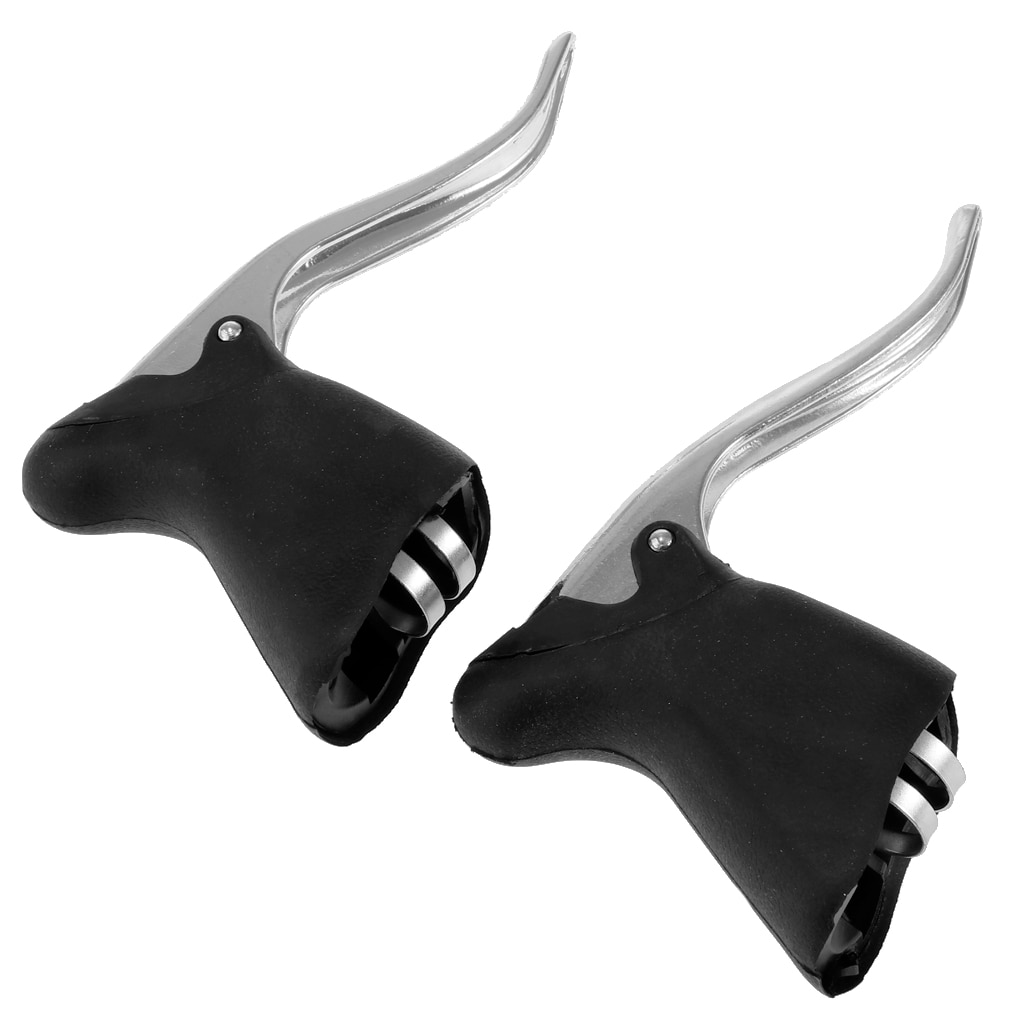 Lovoski 2Pcs Road Bike Bar Brake Lever Bent Hand Brake Handle