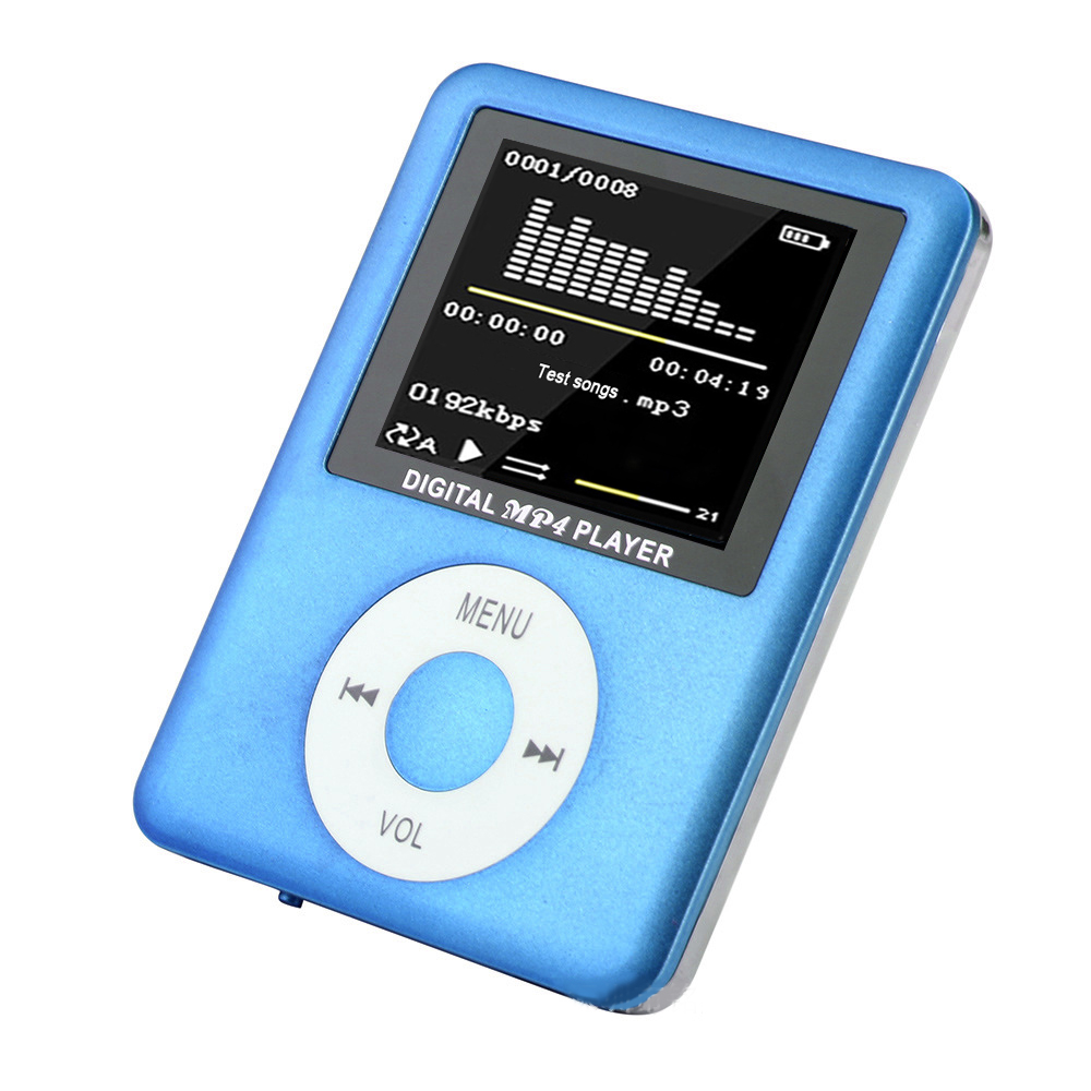 Novedad de , reproductor de música MP4 con pantalla LCD de tercera generación, Ultra delgado reproductor multimedia, compatible con tarjeta TF/SD: Azul