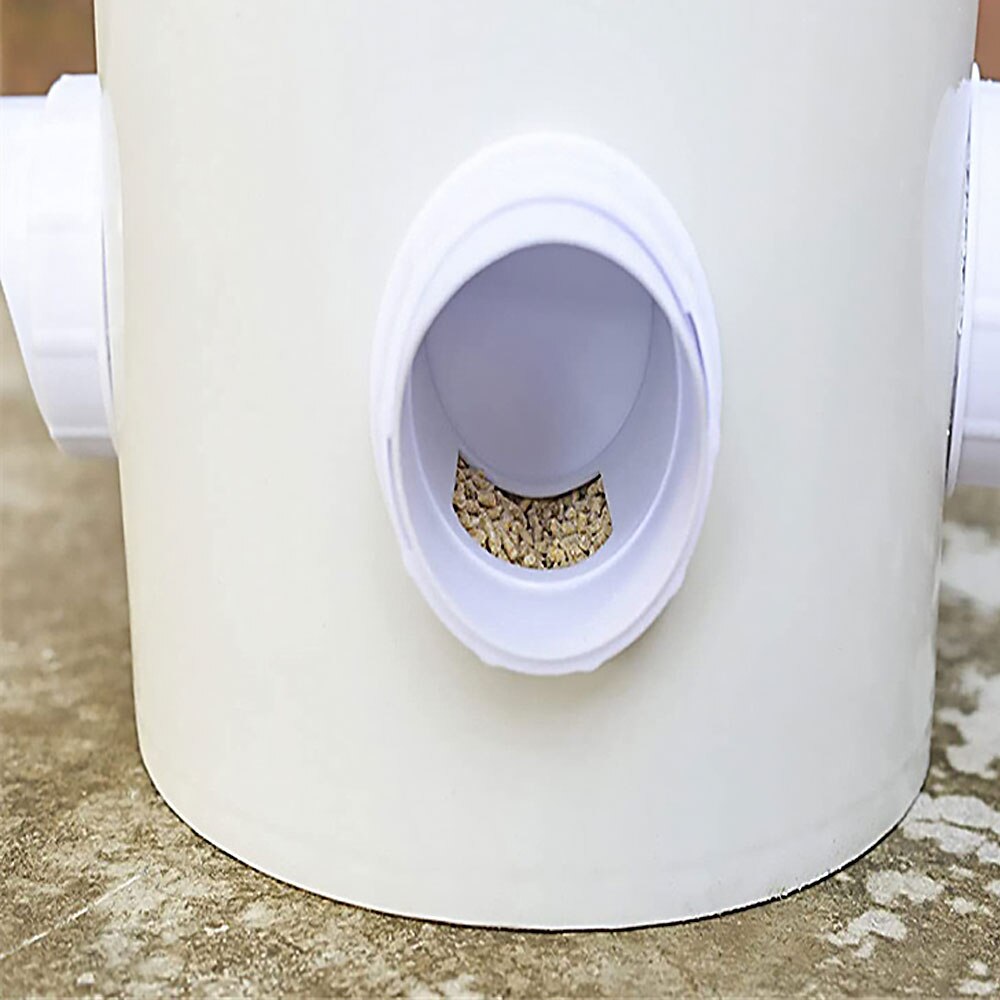 Chicken Feeder DIY Rain Proof Poultry Feeder Port Gravity Feed Kit For Buckets Barrels Drums Buckets Troughs