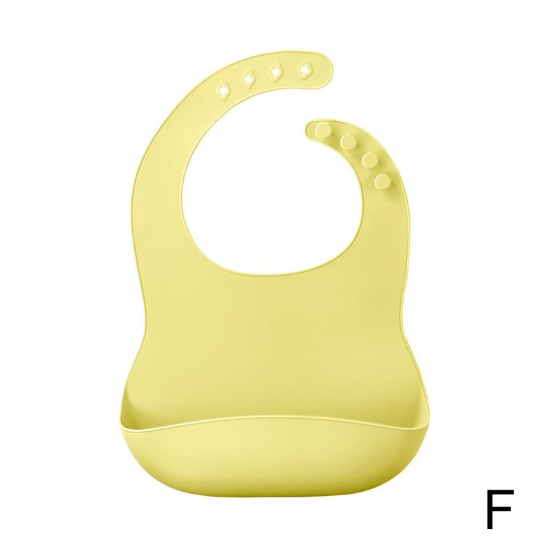 Children's silicone saliva towel cartoon baby bib/saliva bib silicone pocket bib waterproof E5R8: F