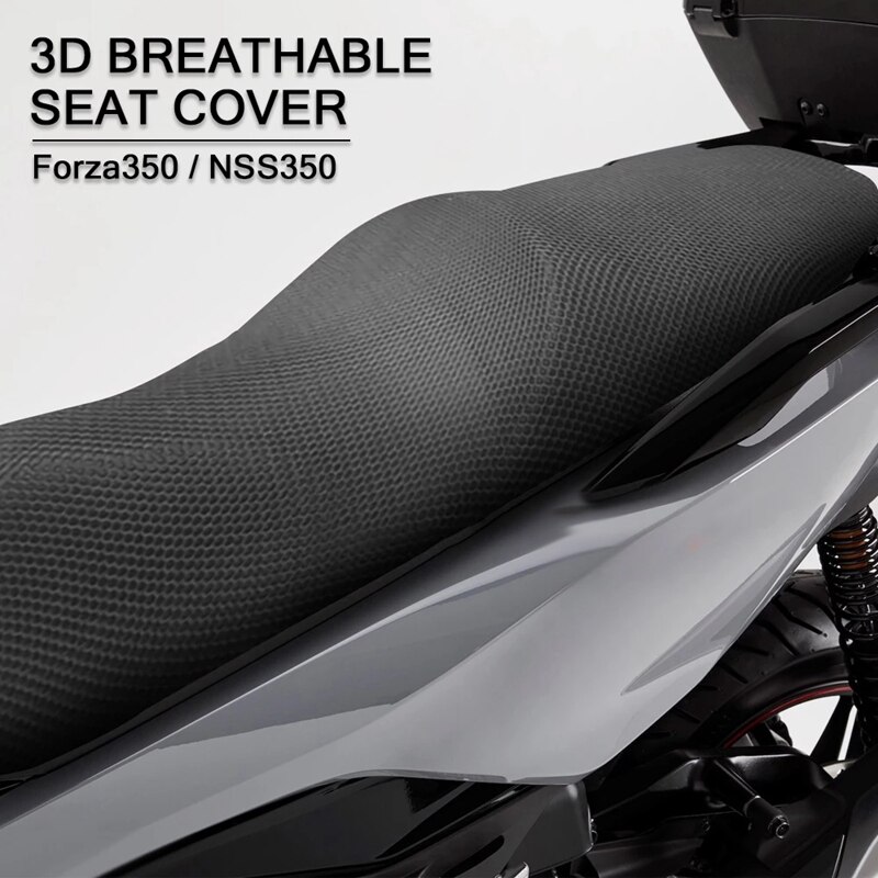 Funda de malla 3D para asiento trasero de motocicleta, funda para cojín de asiento, accesorios para Honda Forza350 NSS350 NSS 350