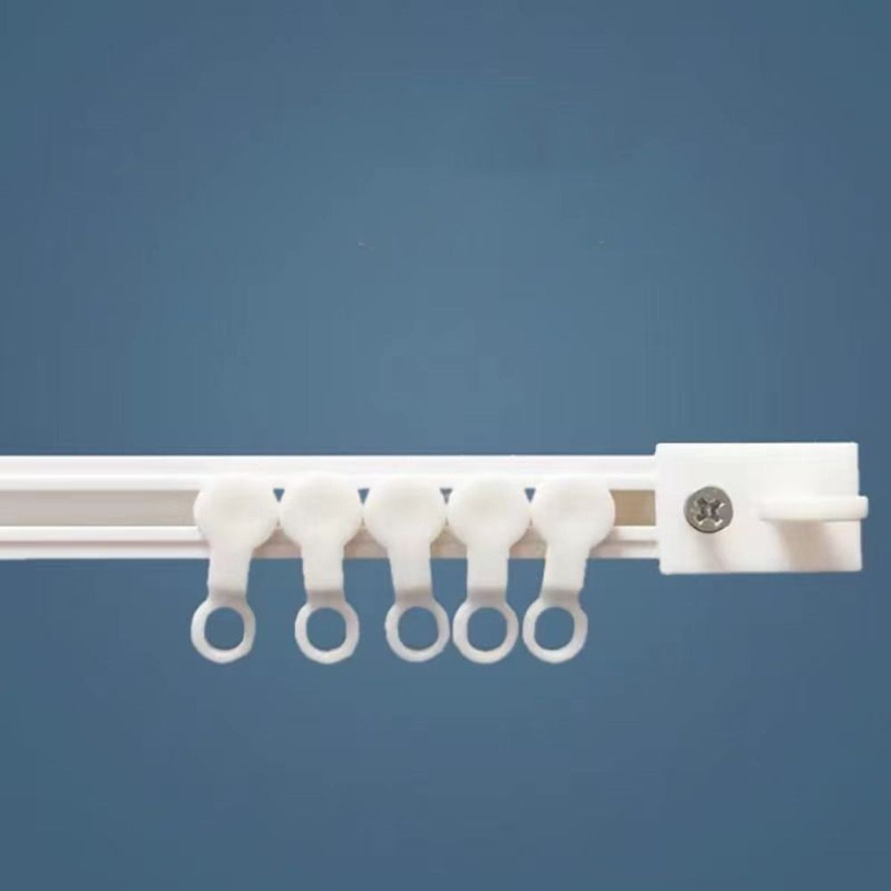 Accessoire de décoration de fenêtre, piste de rideau auto-adhésive solide, piste coulissante Nano silencieuse, piste de poulie montée sur le dessus pour la maison: WHITE