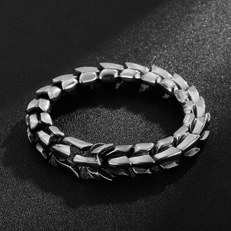 HaoYi – Bracelet Vintage en acier inoxydable pour hommes, chaîne à maillons, accessoires de bijouterie Fine, à la