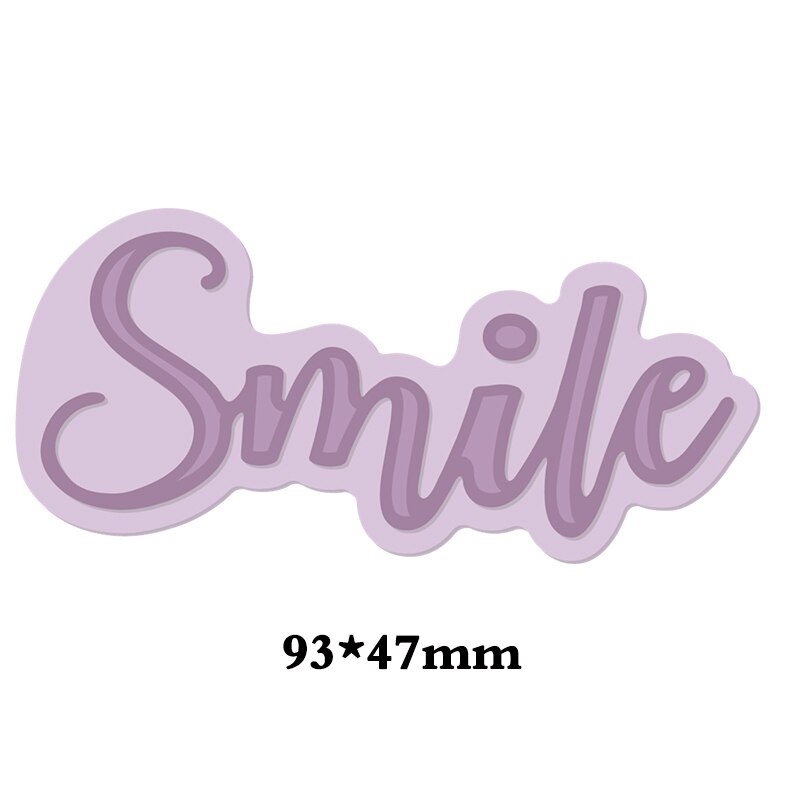 Mots mélangés découpe de métal pochoir pour bricolage Scrapbooking décoratif gaufrage artisanat découpe modèle Sentiment: Smile