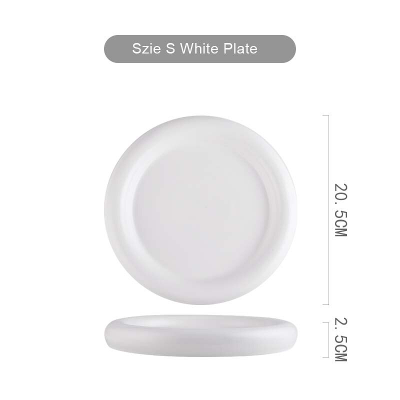 Ceramics Plate Home Kitchen Dining Bread Plate Salad Round Dessert Kitchen Ceramis Plates Tableware플레이트 For Western Food プレート: Size S