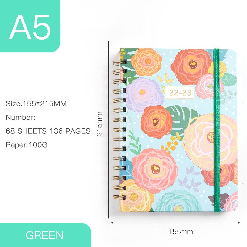 2022 A5 Planner/Calendar Undated Notebook Diary Weekly Agenda Goal Habit Schedules Organizer Stationery For Office School: modle-9