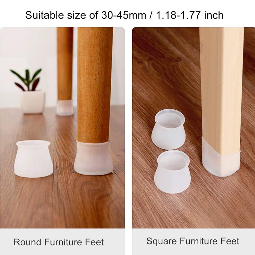 36pcs Silicon Furniture Leg Protection Cover Table Feet Pad Floor Protector For Home Chair Leg Floor Protection Anti-Slip
