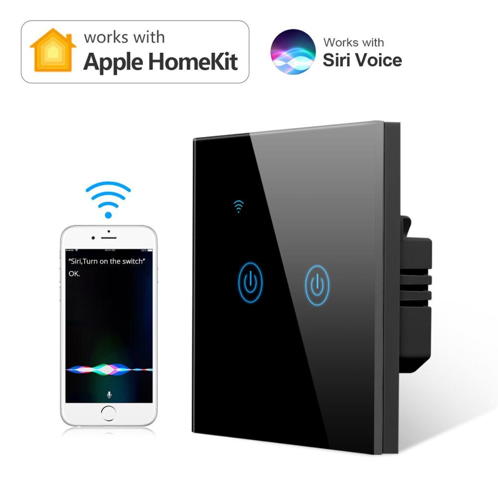 WIFI Switch Apple Homekit Smart Home Control 1 Gang 2 Gang 1 Way 220V EU Wall Switch Timmer 10A 2.4GHz