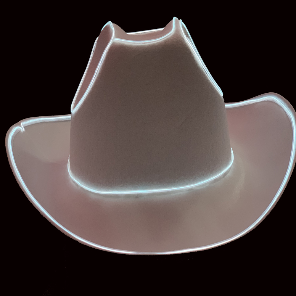 Increíble sombrero de vaquero con luz LED, sombrero de alambre intermitente, sombrero Led, luces parpadeantes, sombrero de vaquera, sombrero de novia Led, boda de Navidad