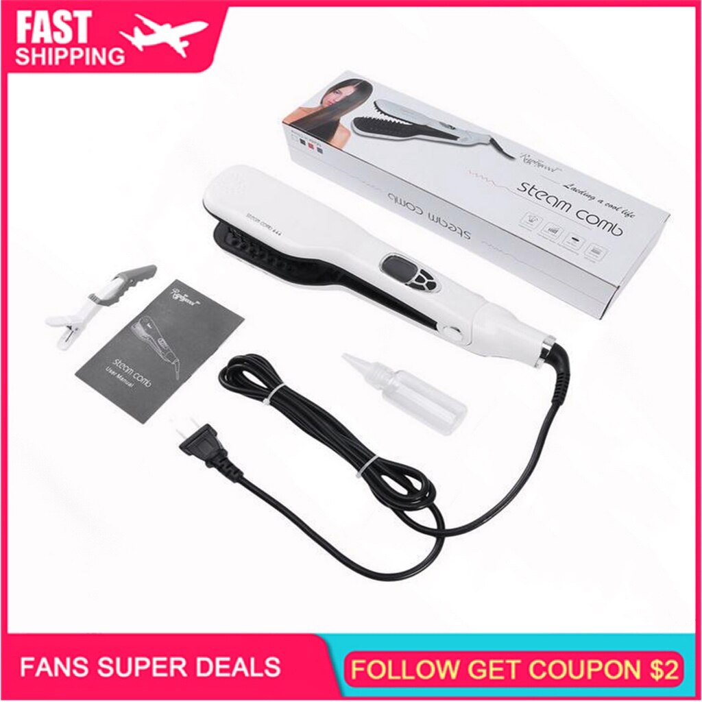 Steam Flat Iron Salon Ceramic Tourmaline Vapor Steam Ionic Straightening Iron 2 in 1 Hair Straightener