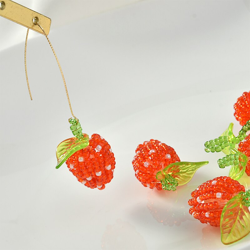 Cute red strawberry/Cherry shape 20pcs/lot handmade 3D floating lock charms diy jewelry earrings accessory