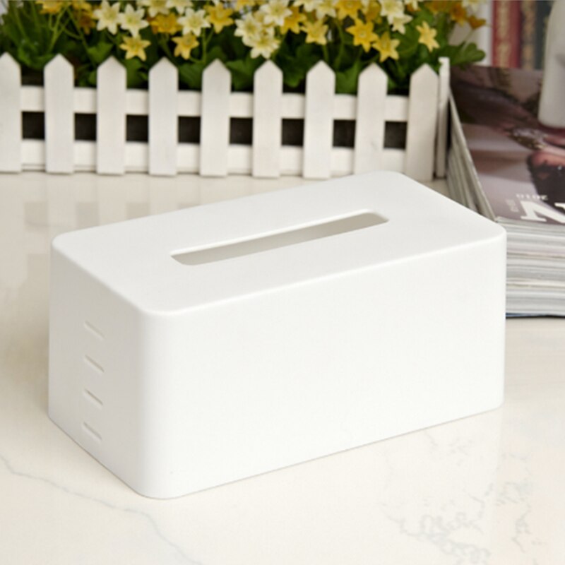 Colorful Plastic Tissue Box Modern Paper with Oak Home Car Napkins Holder Case Home Organizer Decoration Tool Paper Storage Tray: white