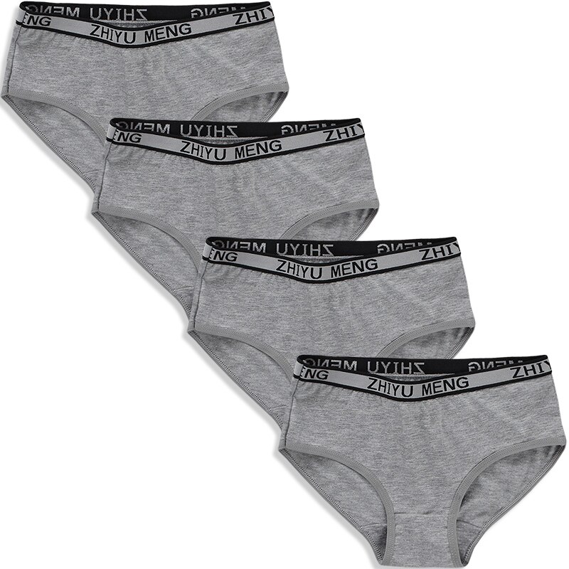 4 pz/lotto mutandine per bambini 8-14 anni biancheria intima per adolescenti in cotone mutandine per ragazze: grey