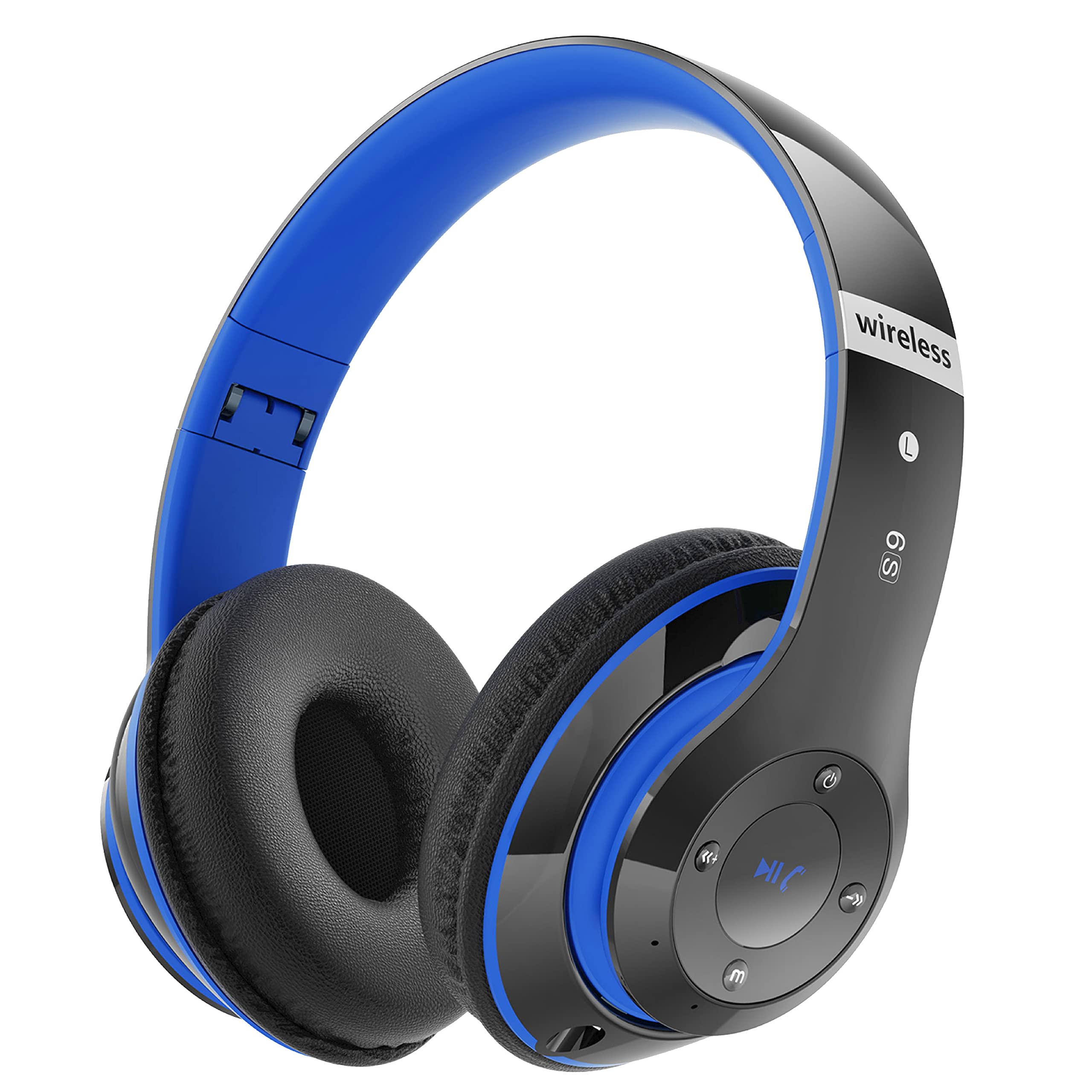 Bluetooth-Kopfhörer über Ohr, 6s faltbare kabellose Kopfhörer mit 6 eq-Modi, 40 Stunden Spielzeit Hifi-Stereo-Headset mit Mikrofon: Blau