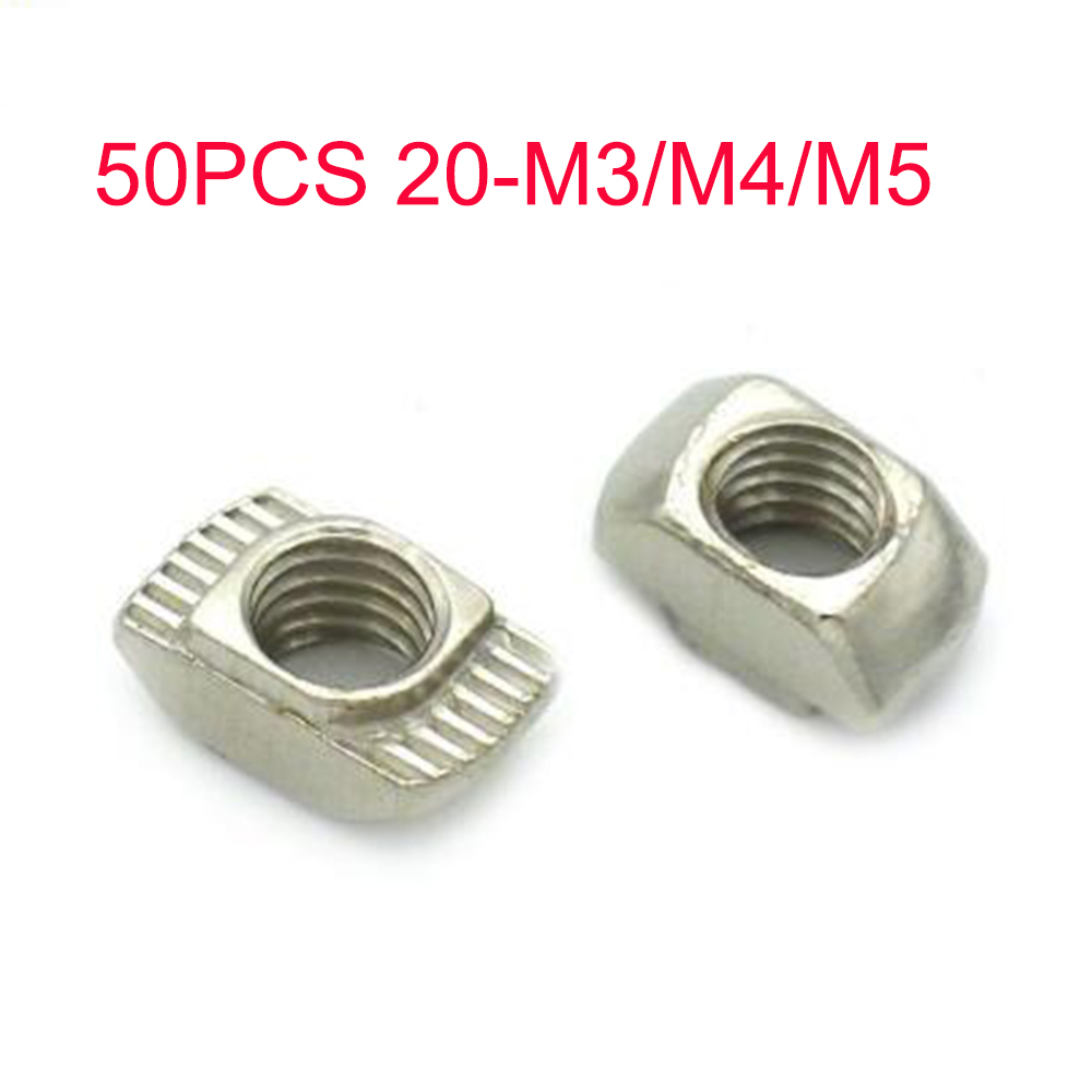 50 st 10.3 x 6mm i t-mutter  m3/m4/m5 -gänga för serie t-slits kolstål