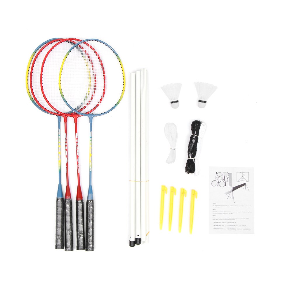 4 Stuks Professionele Badminton Rackets Set Familie Dubbele Badminton Racket Titanium Legering Lichtste Spelen Badminton Draagbare