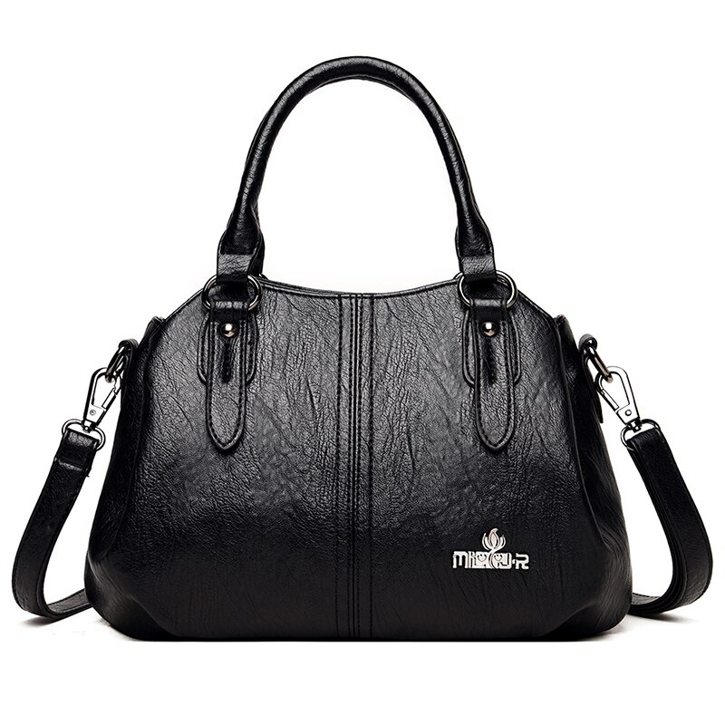 Olsitti Casual Schoudertassen Voor Vrouwen Pu Lederen Crossbody Tassen Luxe Handtassen Dames Casual Tote: Black