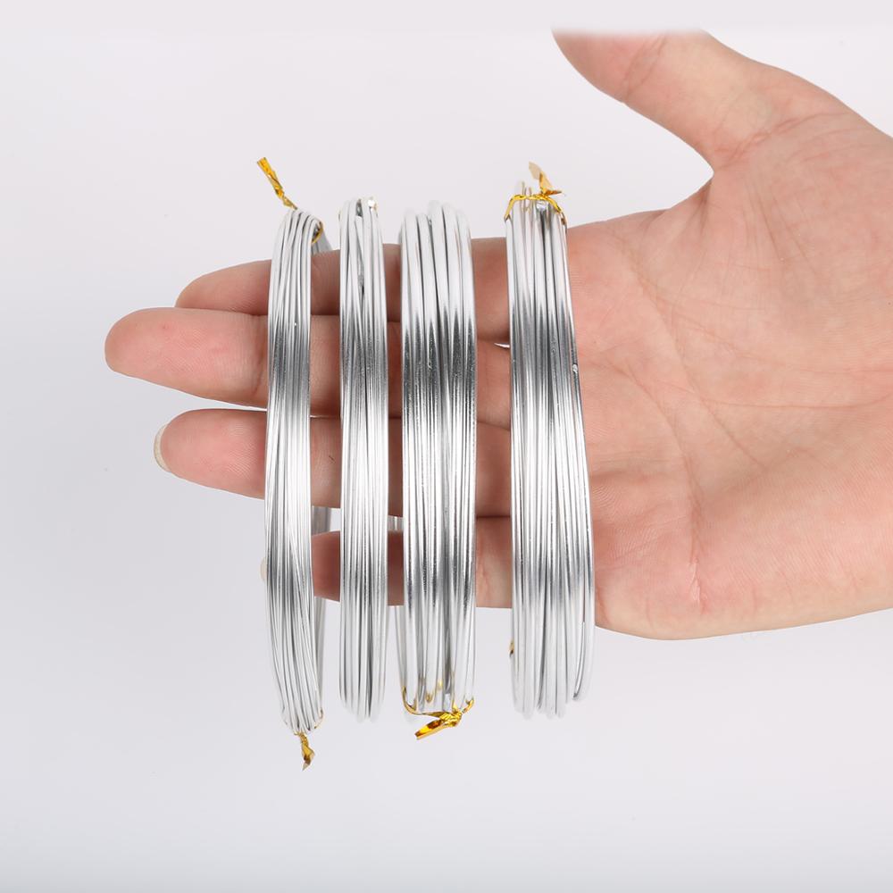 1mm/1.5mm/2. mm /2.5mm 3-10m sølvfarvet anadiseret aluminiumtråd blød diy smykker håndværk alsidig malet aluminium metaltråd