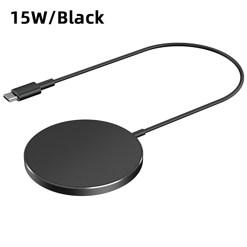 Cargador magnético inalámbrico para Iphone 12 Pro Max, cargador magnético de 15w, Mini Iphone 12, 12pro, 12, mini Usb C, PD: 15w black charger