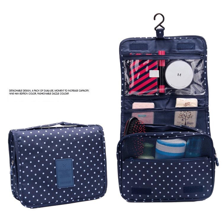 organ paragraph Make up bag Hanging Cosmetic Bags Waterproof Large Travel Beauty Cosmetic Bag Personal Hygiene: Purplish blue stars