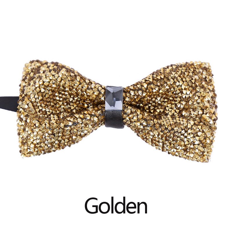 Pajarita de diamantes para hombre, lazo con cuello de cristal brillante, lazo de lujo para boda, banquete, , nudo de mariposa ostentoso, corbatas de novio: 10