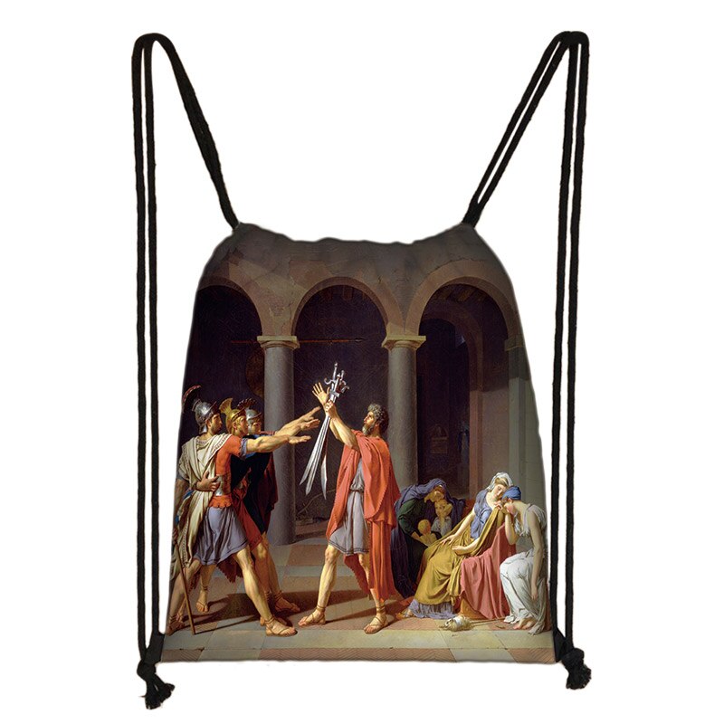 Sac à dos drôle Mona Lisa, sac de nuit étoilé pour femmes, van Gogh, Michelangelo, Da Vinci, sac à bandoulière, rangement de: SKD-art10
