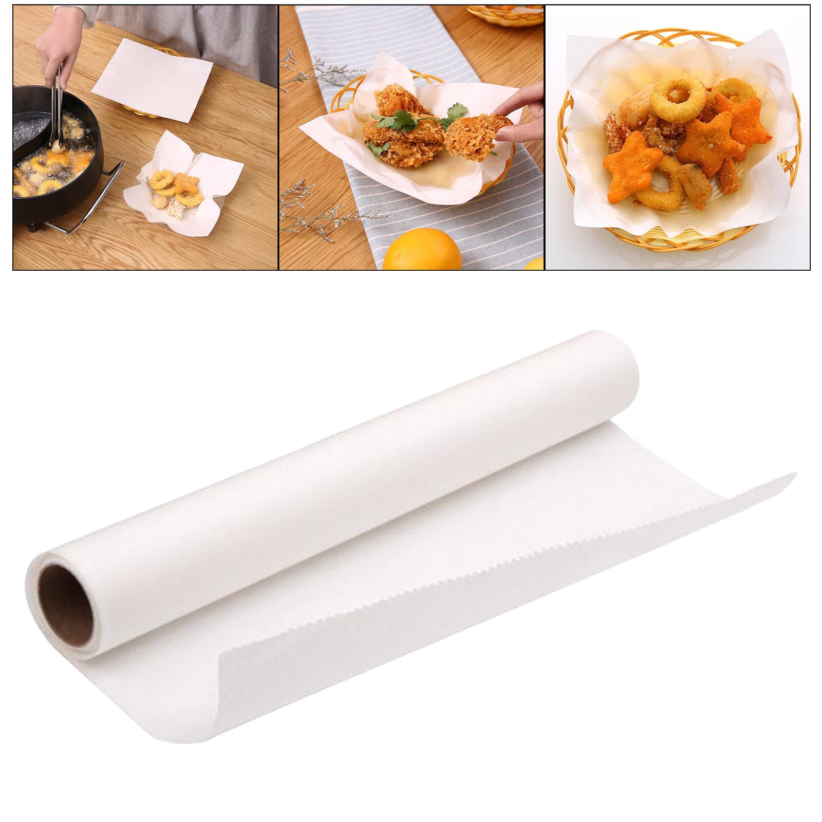 Papier de cuisson réutilisable, 30cm x 20m, parchemin de cuisson antiadhésif pour four à friteuse à Air