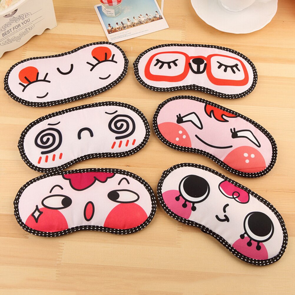 1 pièces belle bande dessinée dormir masque pour les yeux sieste soins des yeux ombre bandeau masque de sommeil yeux couverture sommeil voyage repos détente aide outils