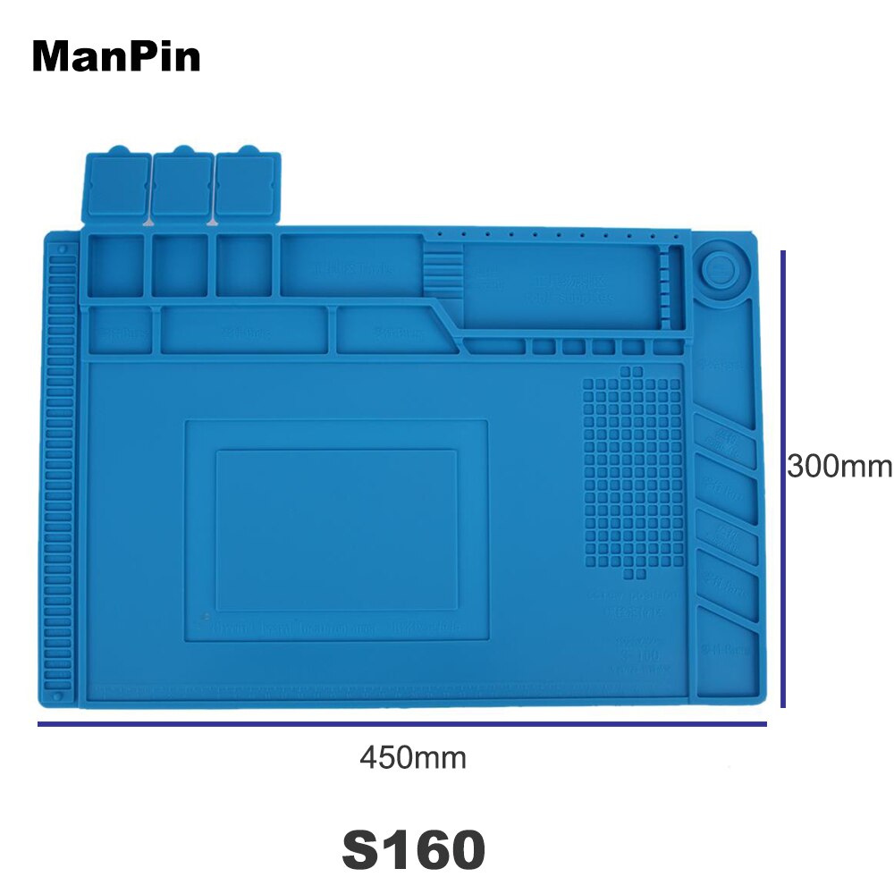 Magnetische Antistatische Esd Warmte Isolatie Werken Mat Bga Pcb Soldeerbout Siliconen Pad Mobiele Telefoon Computer Scherm Reparatie Tool: S160