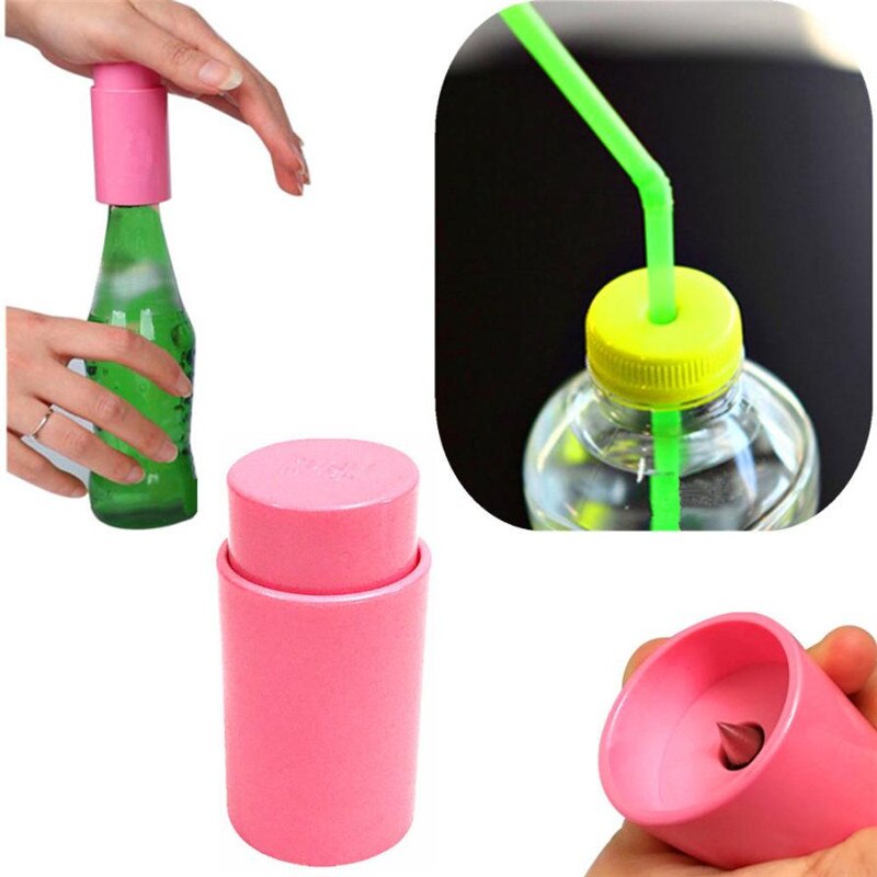 Flesopener Gereedschap Drink Punch Mini Water Boor Flesopener Cover Perforator Opener Voor Stro Voor Party Willekeurige kleur