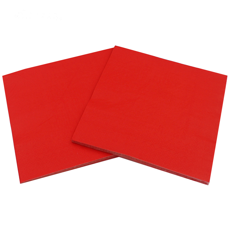 1 pack Solid Color Printed Paper Napkin (black): Red