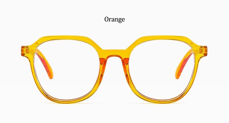 Round Glasses For Women Transparent Computer Prescription Spectacles Clear Eyeglassess Oculos Feminino: Orange