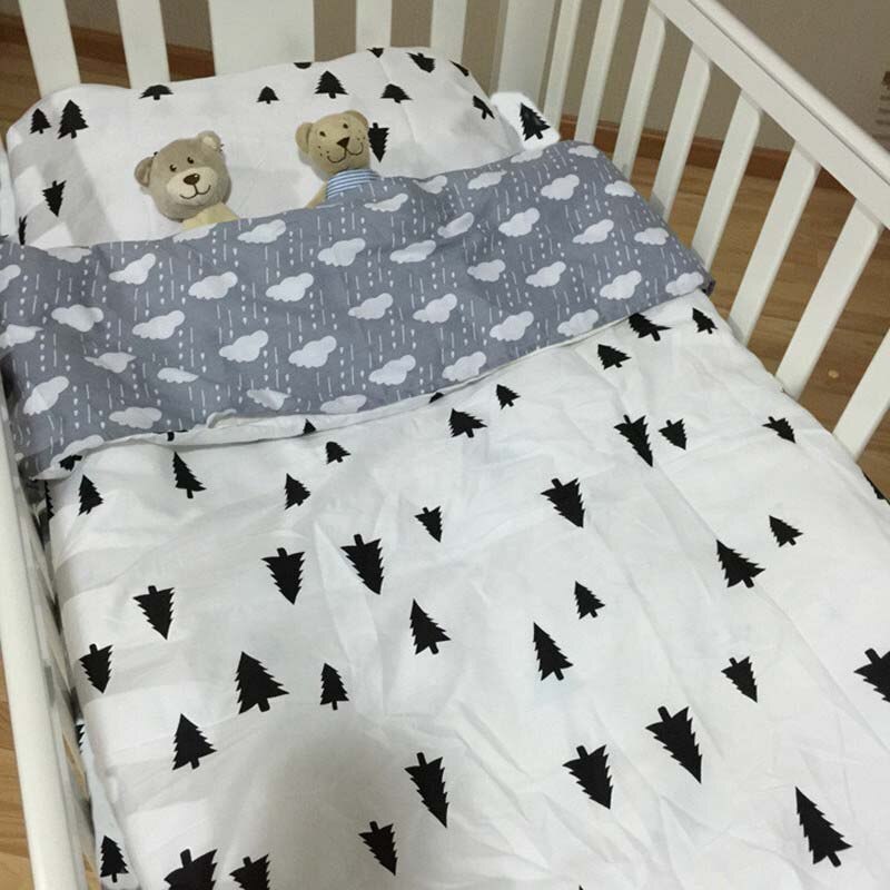 Baby sengetøj sæt 3 stk til krybbe nyfødt baby sengetøj til pige dreng aftagelig barneseng dynetæppe inklusive uden udfyldning: No2