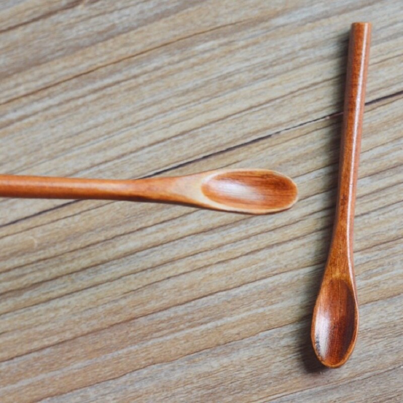 Super Mini Spoon Gram 9*1.2CM Small Wooden Spoon for Medicine Spoon Pill Stir Wood Kitchen