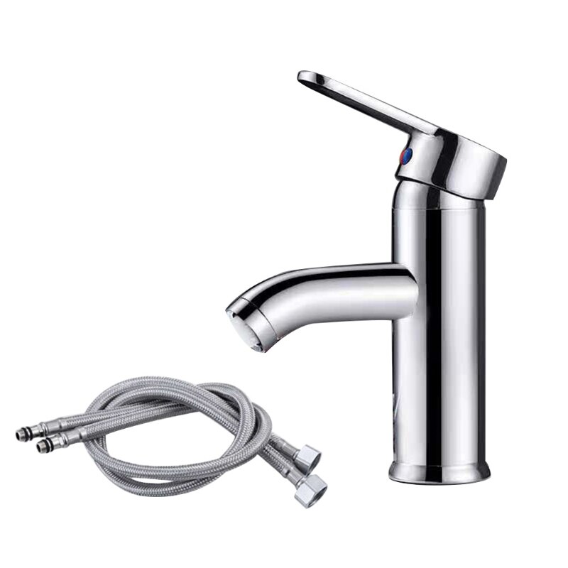 Eengreeps wastafelkraan, koudwatermengkraan, wastafelkraan met één gat en inlaatbuis, keuken- en badkameraccessoires: D