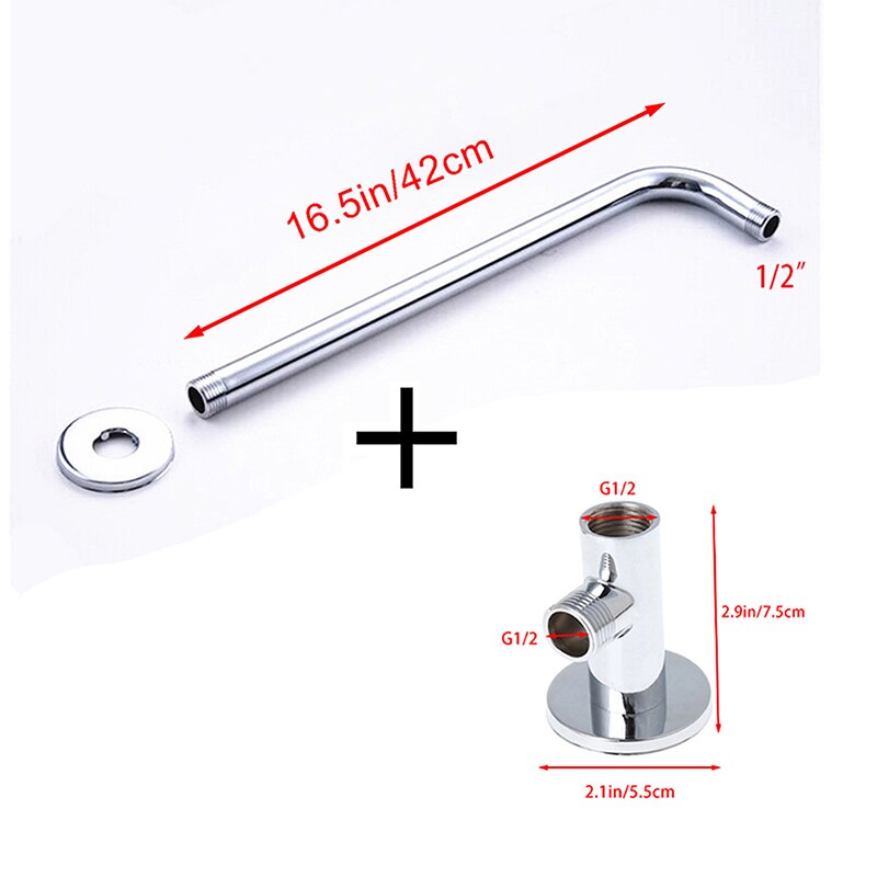 90/135 grad Dusche Kopf Verlängerung Arm Multisize Edelstahl Wand Montiert Rohr Dusche Kopf Arm für Bad Ersatz: 42cm with Base
