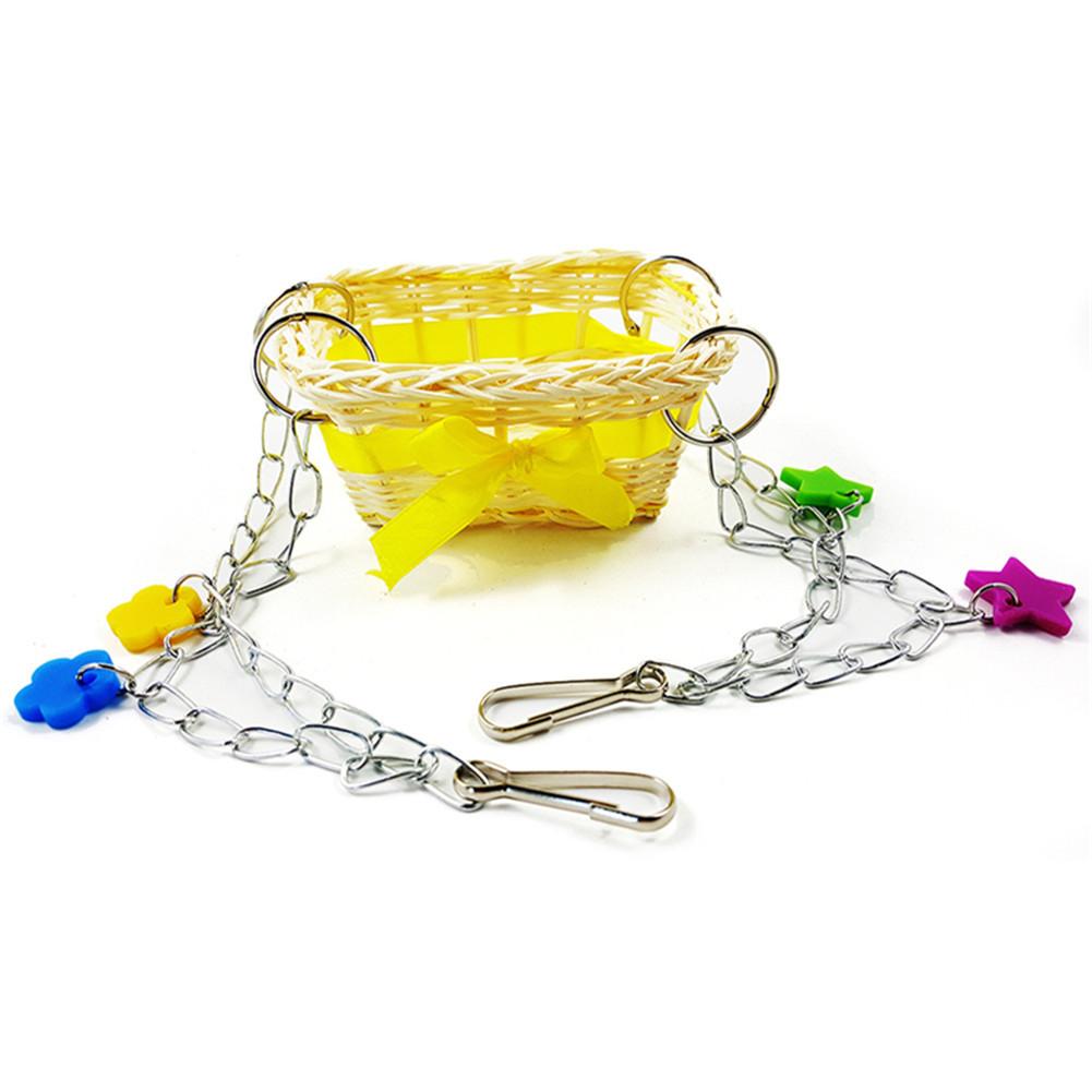Pet Bird Parrot giocattoli per maglieria a mano uccello pappagallo letto Sling Chain amaca giocattoli gabbia pendente Decor per arrampicata e mordere