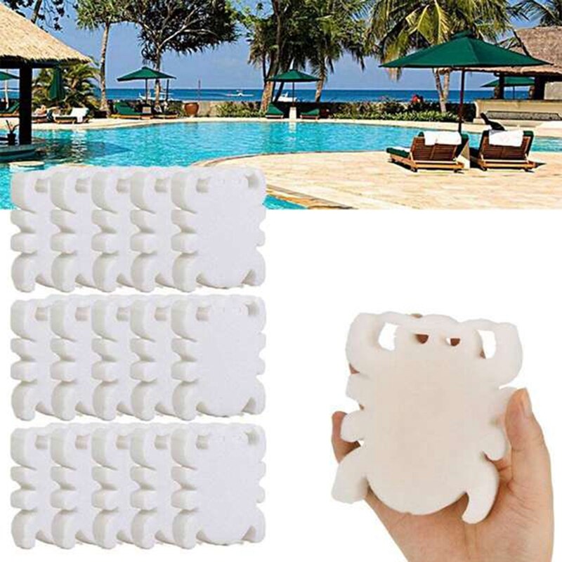 24 stück Öl Absorbieren Schwamm Dreck Abschaum Schwamm Spinne Form Abschaum Entferner für Spa, Whirlpool, Pool, weiß (Spider-Geformt)