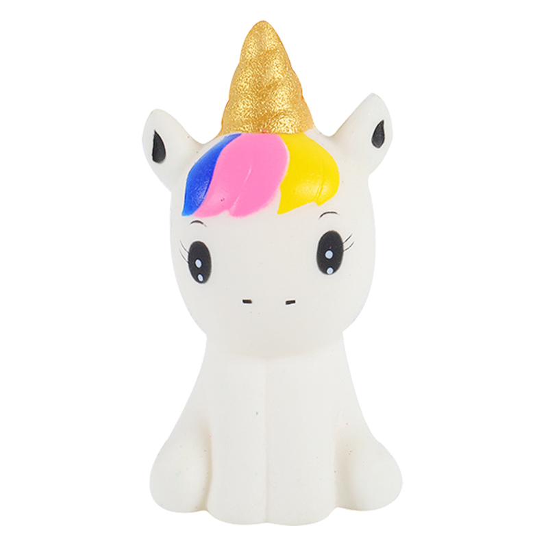 Squishy Cute Unicorn Simulation Animal Doll PU Bread Slow Rising Scented Soft Squeeze Toy Stress Relief for Kid Xmas: Gold