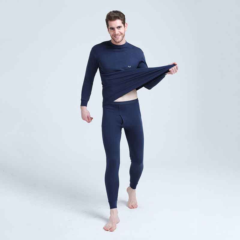 Conjunto de ropa interior térmica para hombre, camisetas cálidas de invierno, ropa interior térmica ultrasuave de Color sólido, Calzoncillos largos cálidos, novedad